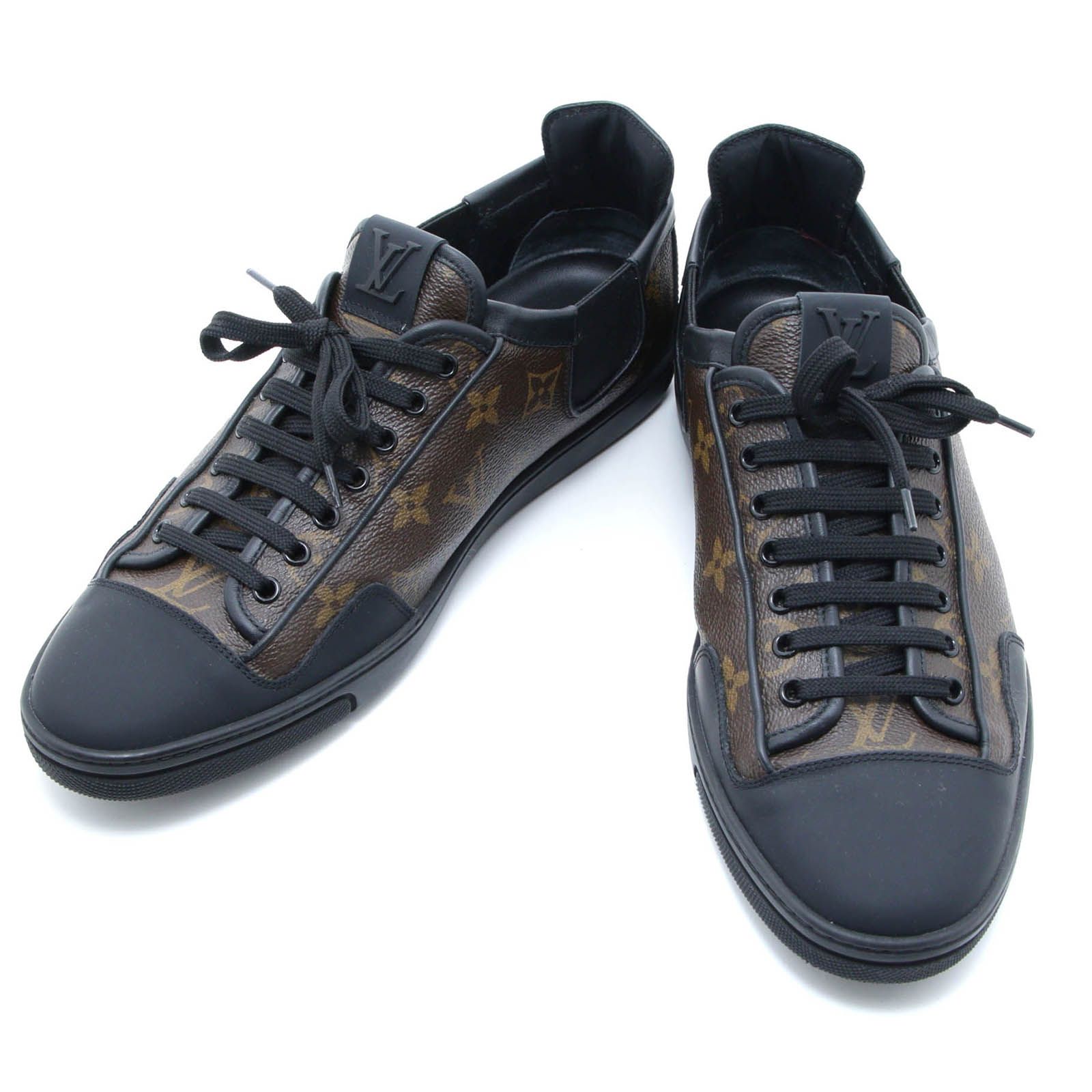 LOUIS VUITTON ルイヴィトン スニーカー メンズ8.5（27.5cm） モノグラム/レザー ブラウン/ブラック 【中古】【200】