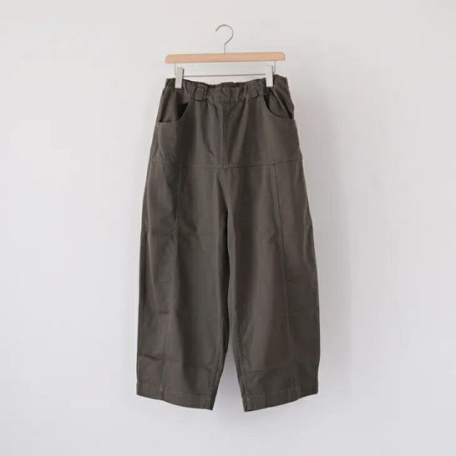 ESTROISLOSE (エストゥロワルーズ) | ヘビーツイル パンツ TypeB (gray) | レディース ワイドパンツ イージーパンツ ヘビーツイル コットン 綿 グレー ゆったり ボトムス ウエストゴム ナチュラル シンプル 大人カジュアル 春 秋