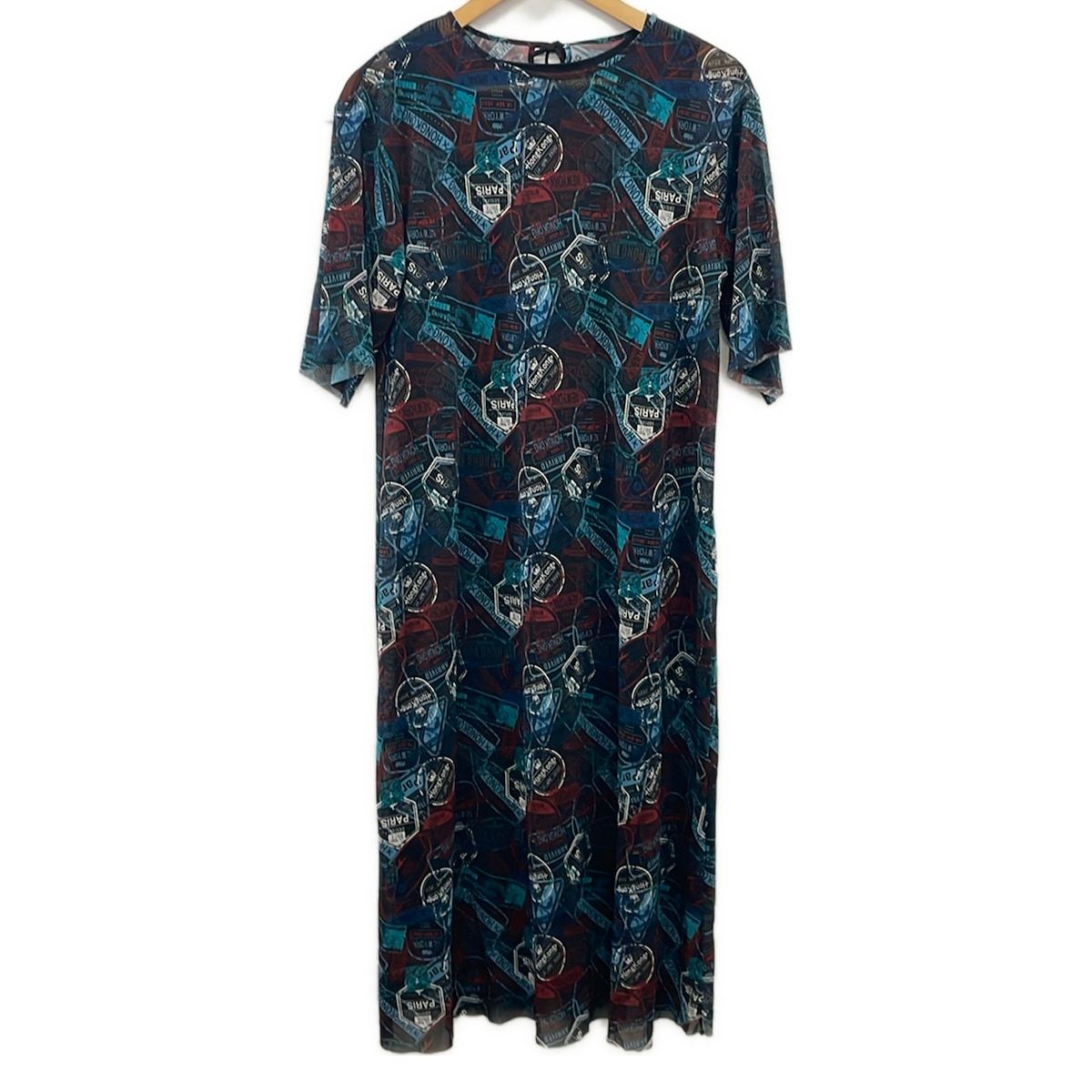 VIVIENNE TAM(ヴィヴィアンタム) ワンピース サイズ38 M レディース美品 - 黒×ボルドー×マルチ 7,007円
