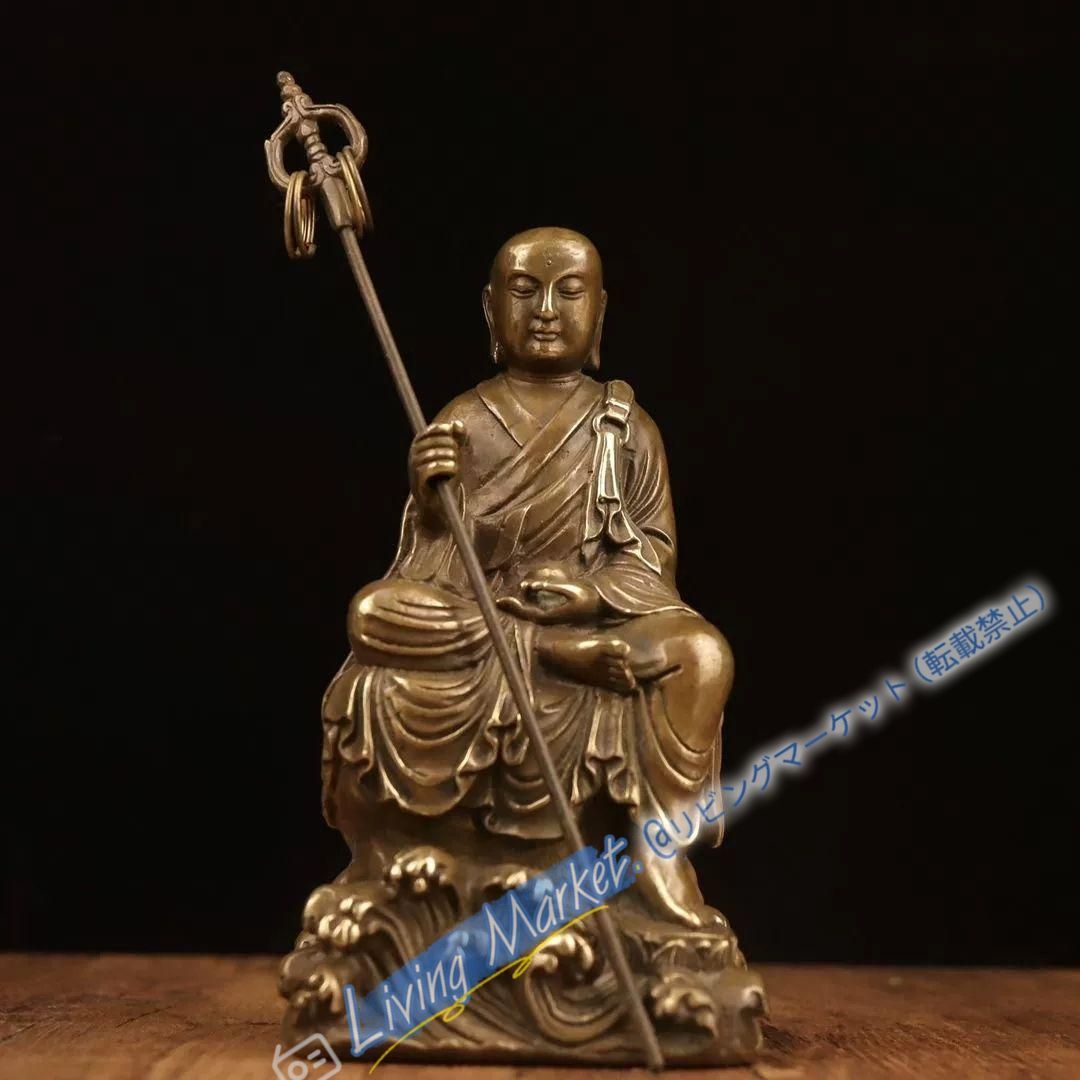 地蔵 菩薩 観音 銅製 仏像 彫刻 置物 開運 風水 CZW729P1100 - メルカリ