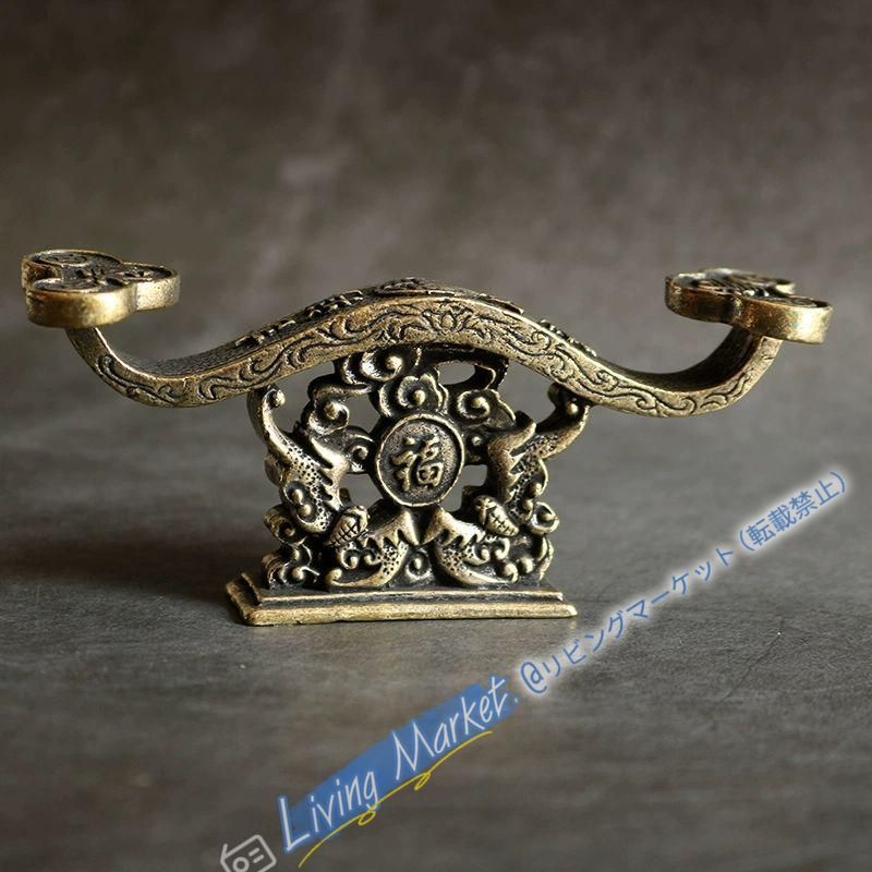 銅 細工 福禄如意 茶台茶寵 文鎮 筆架書道具 文房具 装飾品 工芸品 置物 CZW728P186 5,905円