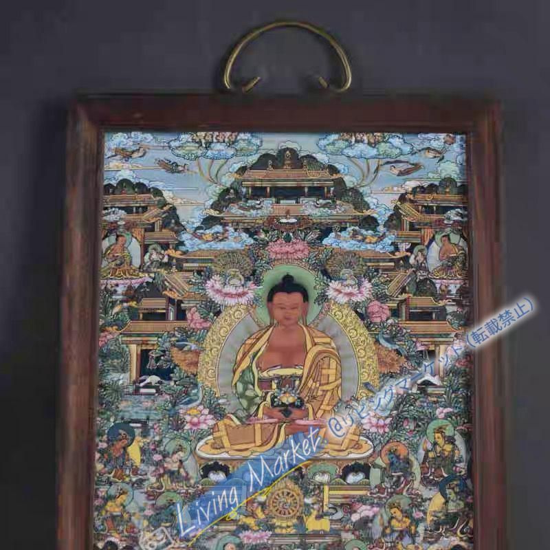 景徳鎮 陶板画 タンカ仏像 仏堂 茶室 客間 装飾品 工芸品 置物 CZW728P363