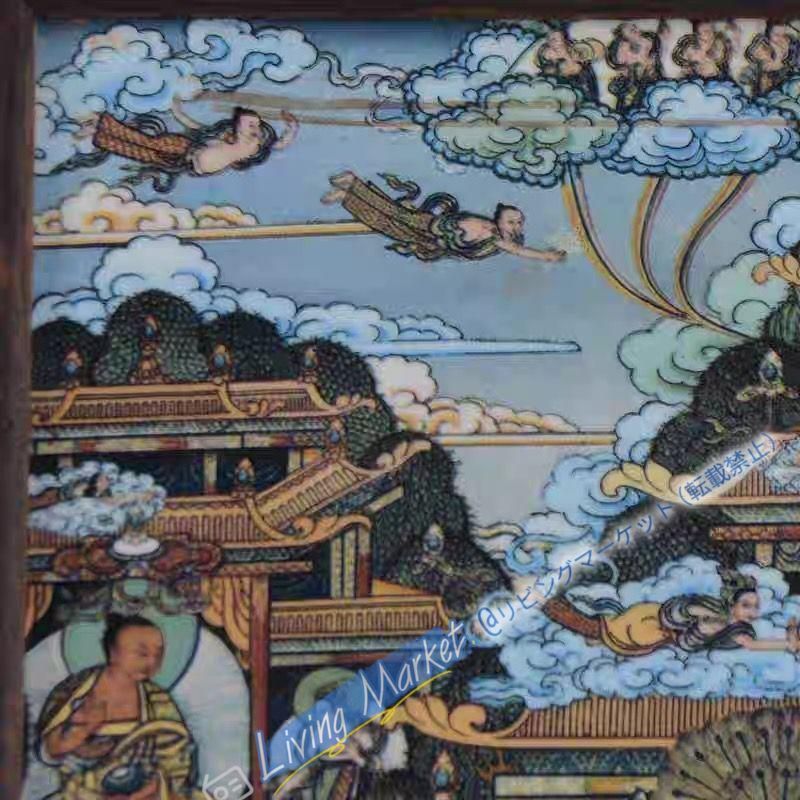 景徳鎮 陶板画 タンカ仏像 仏堂 茶室 客間 装飾品 工芸品 置物 CZW728P363