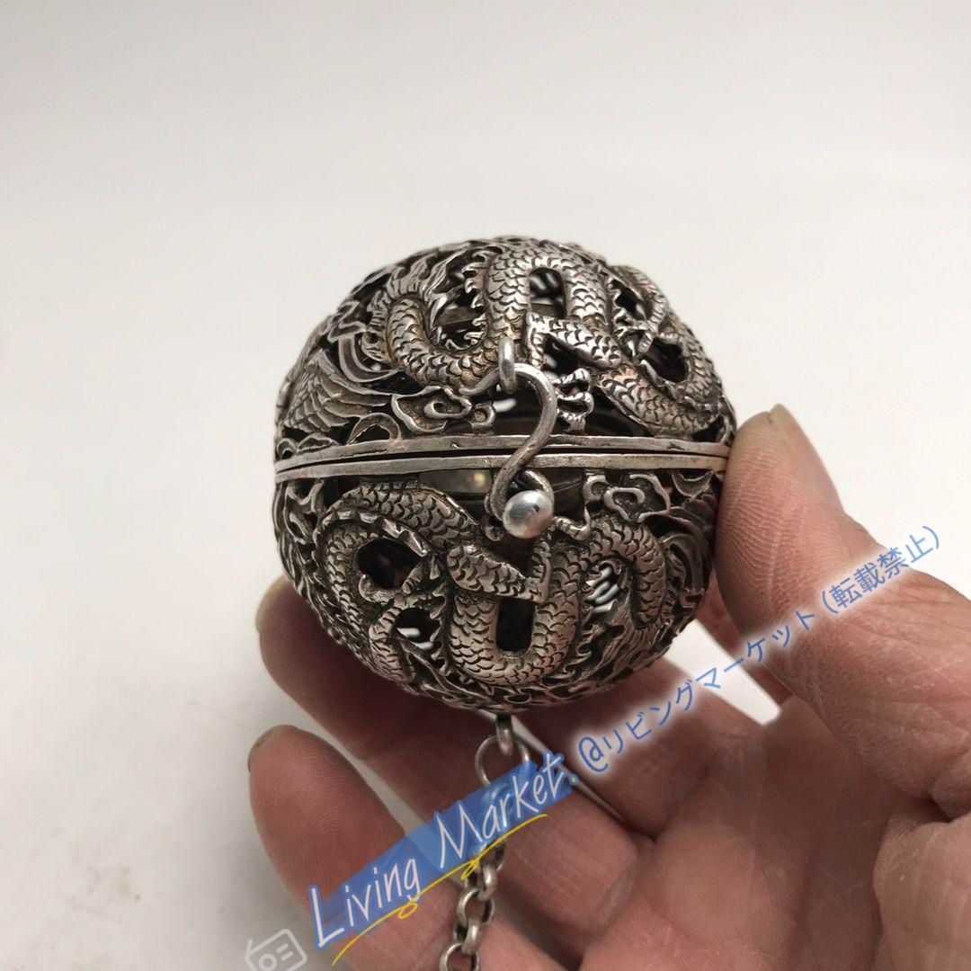 銅 細工 龍鳳花鳥香り球透かし彫り香炉 香道具 装飾品 工芸品 置物 CZW728P032