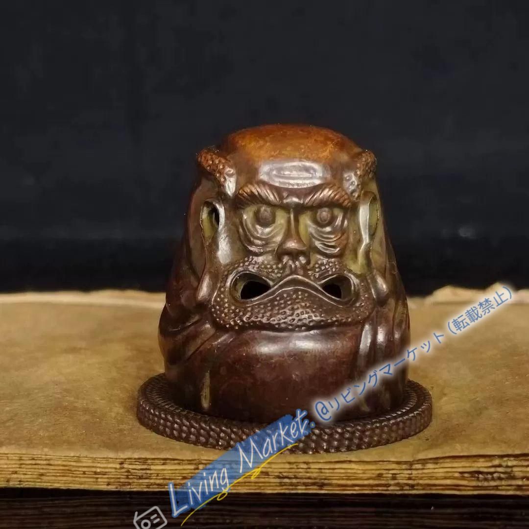 銅 細工 達磨祖師薫香炉 茶道具 香道具 装飾品 工芸品 置物 CZW728P109