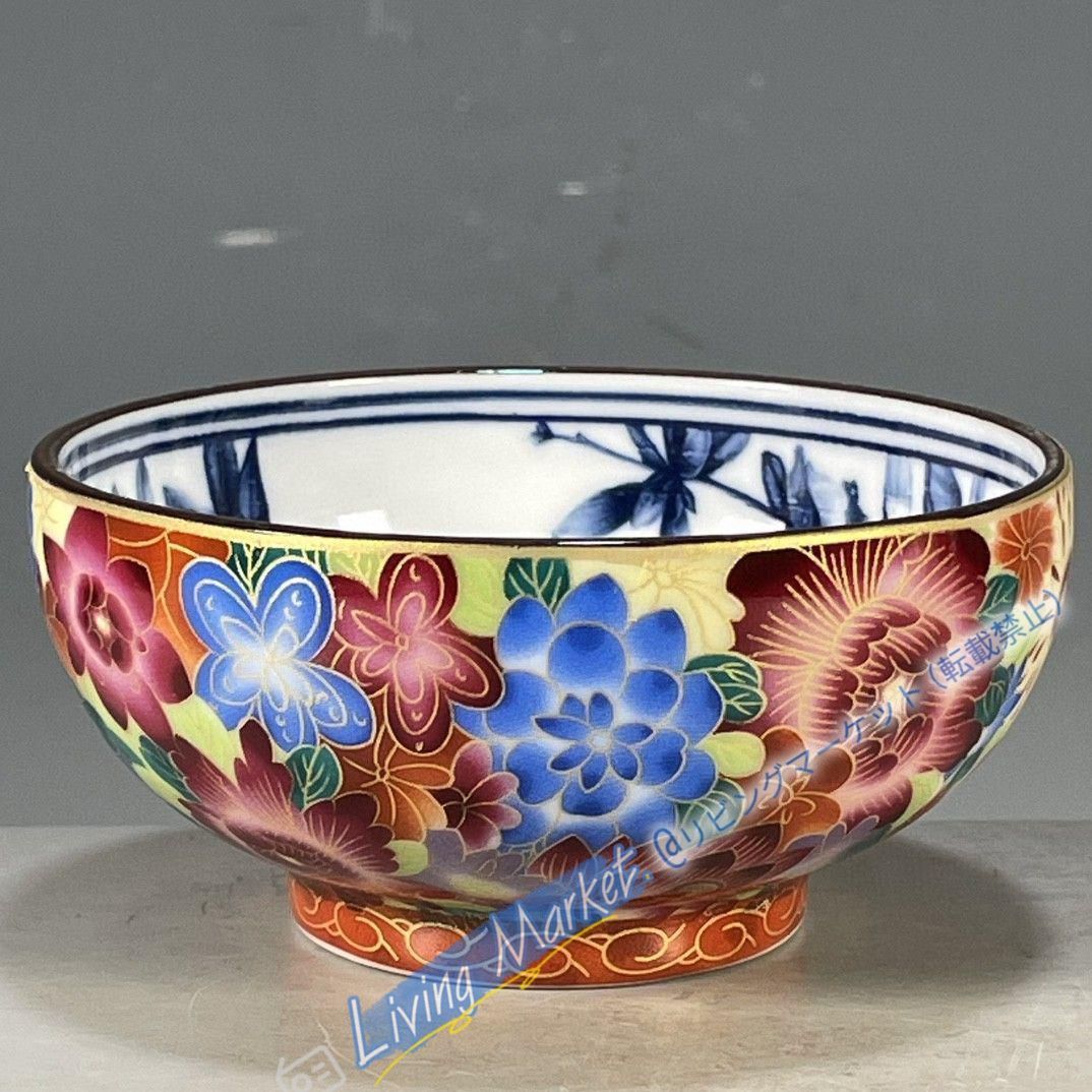 美術品・アンティーク・コレクション 大清乾隆鯖山水花卉図紋碗 景徳鎮