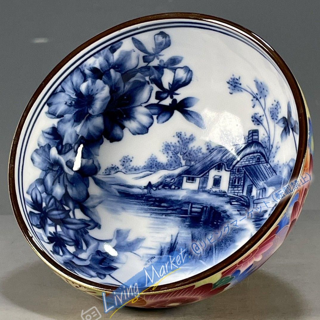 美術品・アンティーク・コレクション 大清乾隆鯖山水花卉図紋碗 景徳鎮