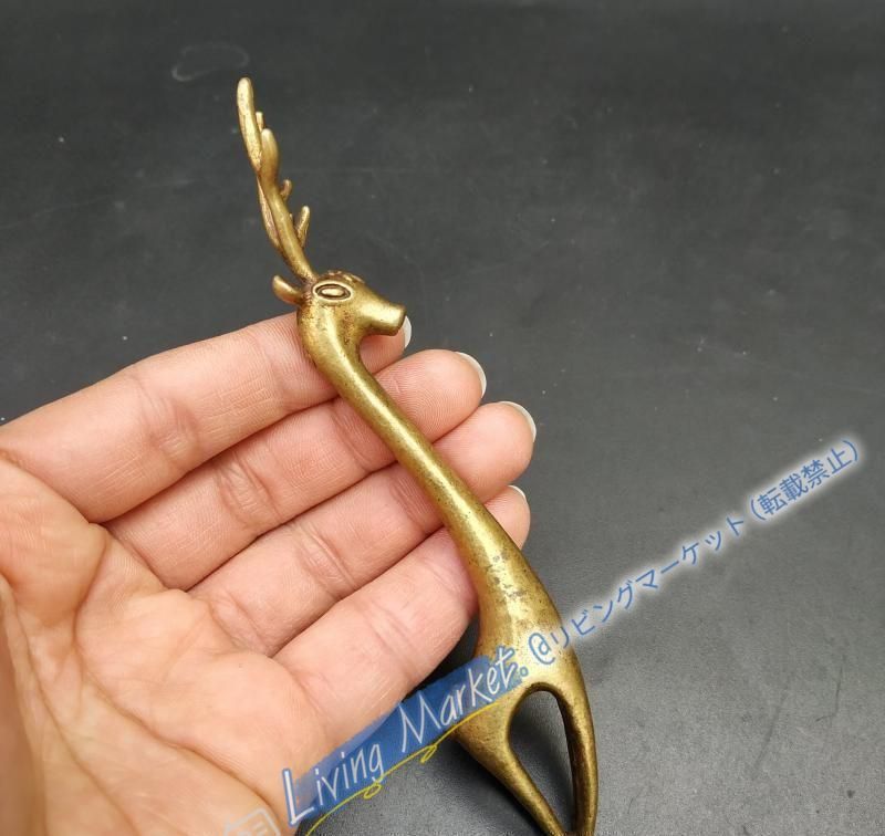 銅 細工 茶道具 小鹿銅壺叉 工芸品 美術品 置物 CZW728P800