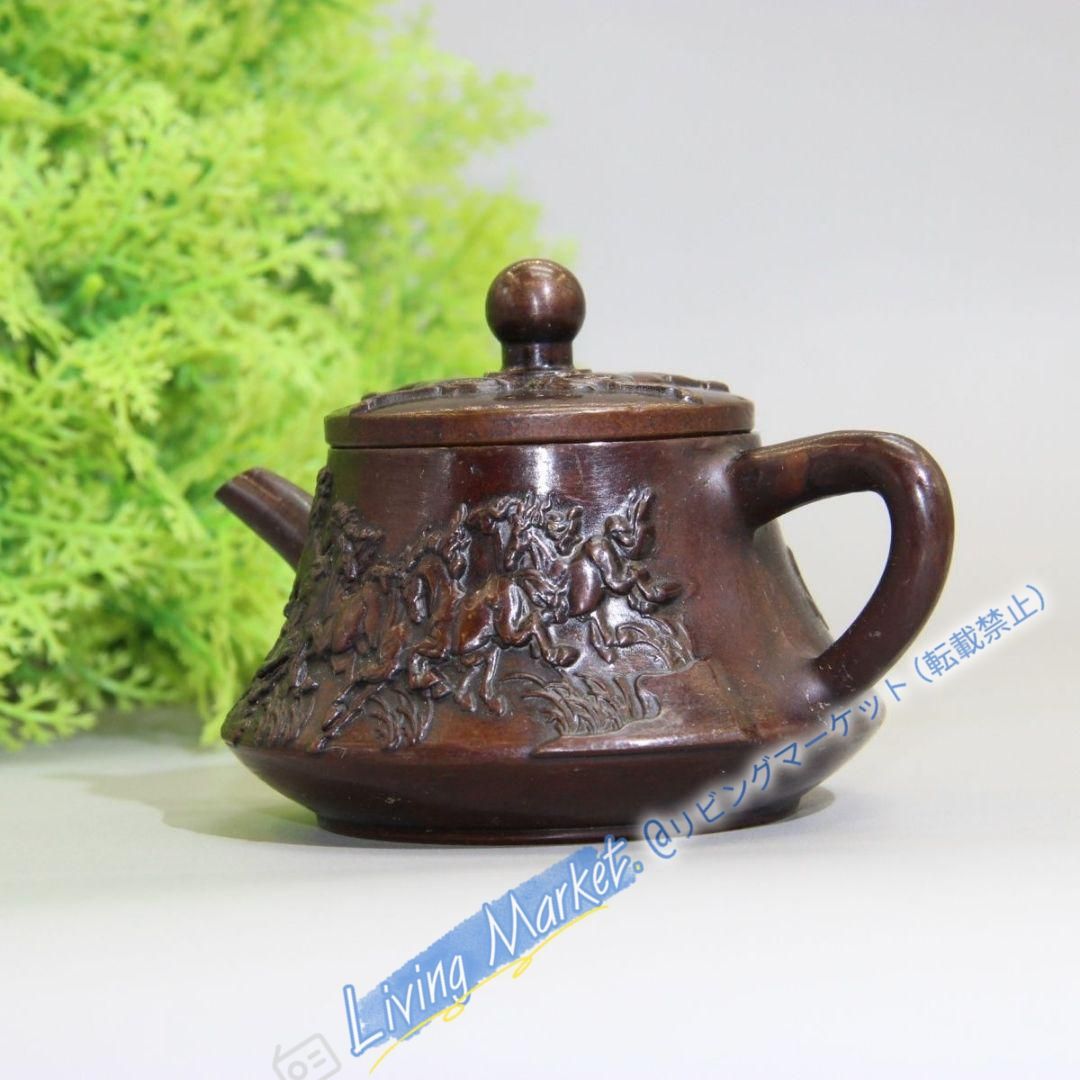銅壺 八駿図茶壺 徳利 茶道具 煎茶道具 装飾品 工芸品 置物 CZW728P005