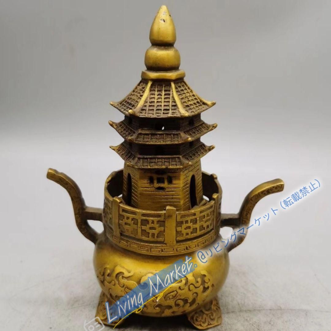 錬丹炉天壇檀薫炉 銅製 香道具 装飾品 工芸品 美術品 置物 CZW728P909