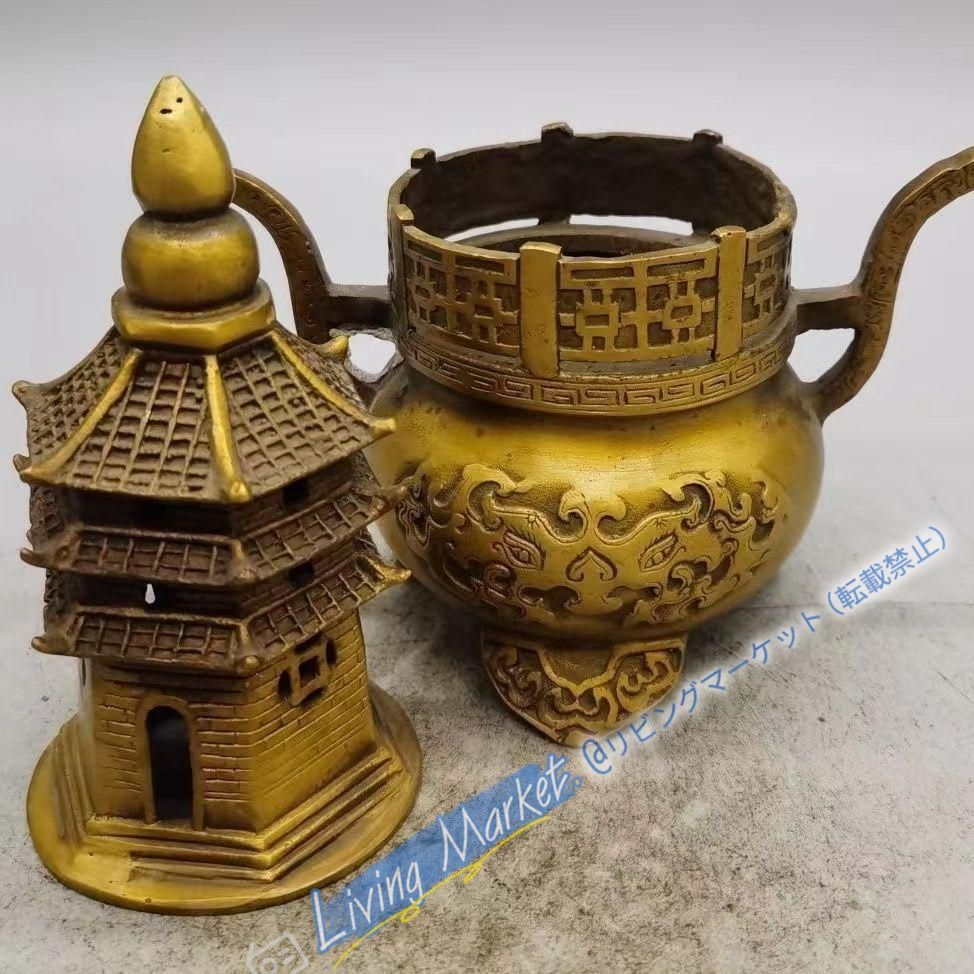 錬丹炉天壇檀薫炉 銅製 香道具 装飾品 工芸品 美術品 置物 CZW728P909