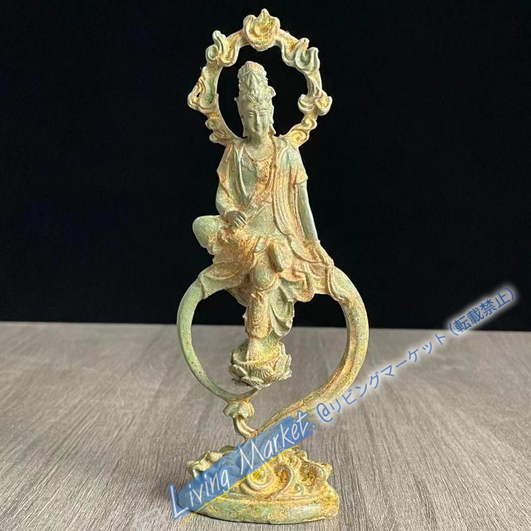 仏教美術 自在観音像 仏像 彫刻 置物 開運 風水 CZW728P270