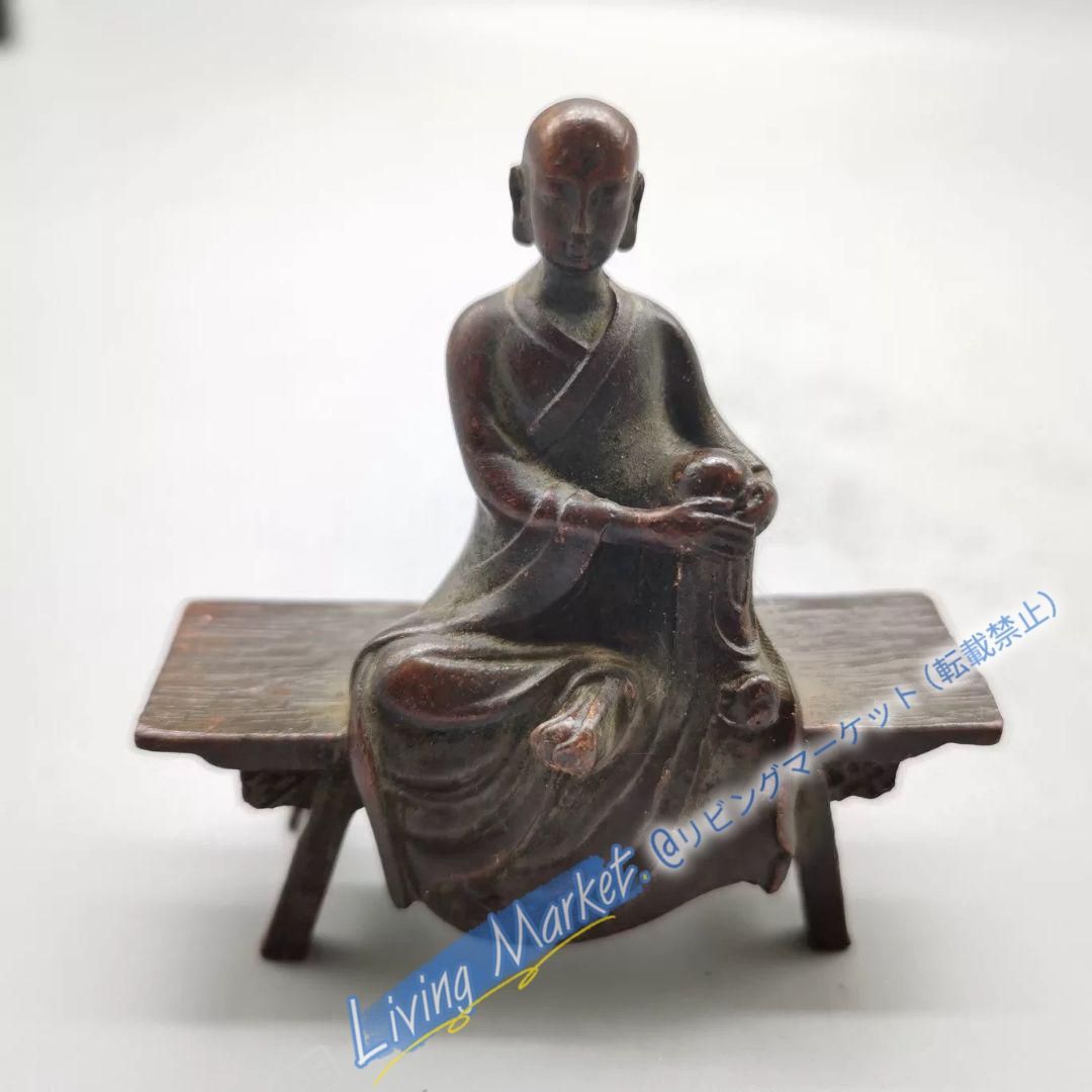 仏教美術 ベンチ仏 小仏像 銅製 装飾品 工芸品 置物 CZW728P229