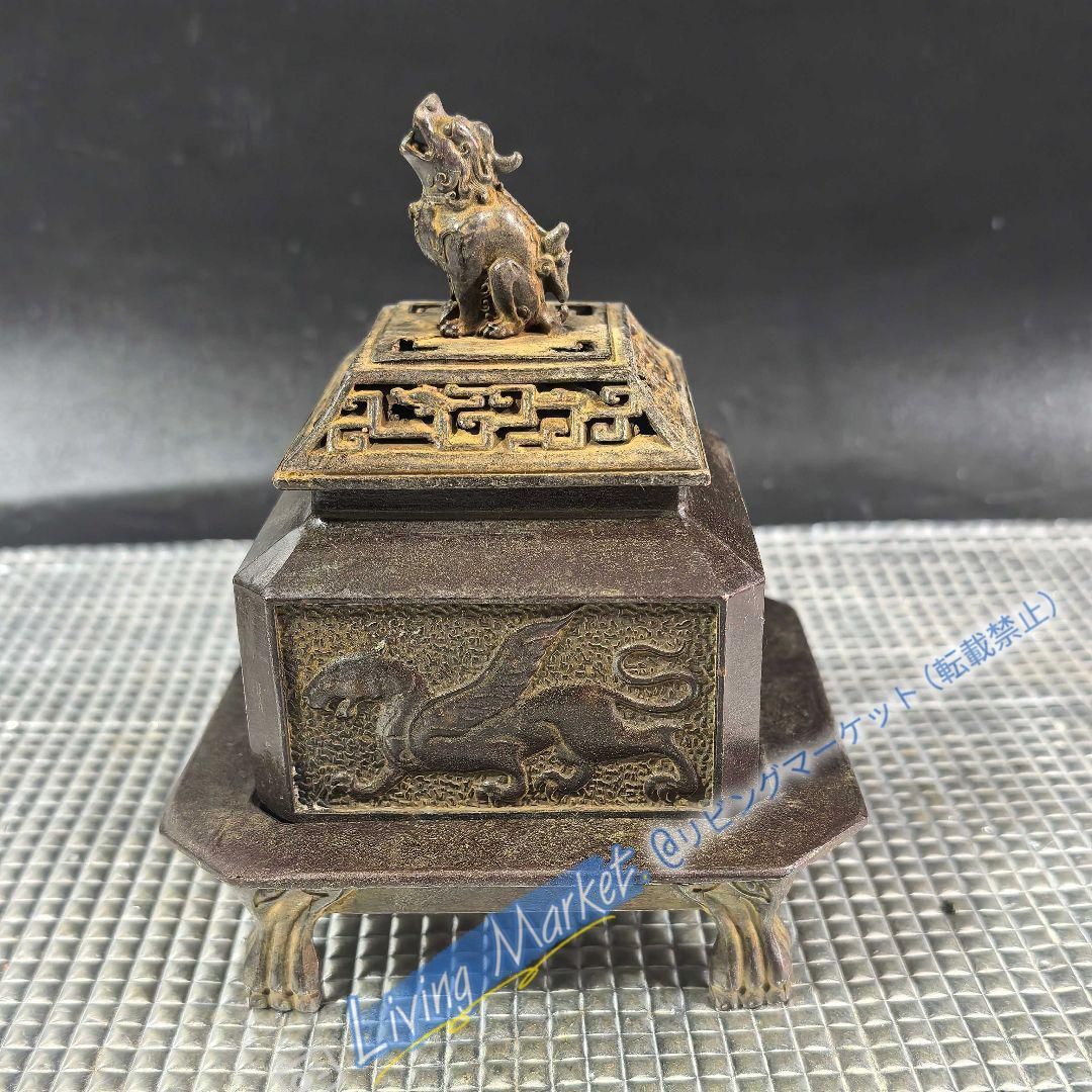 銅器 四神獣香炉 室内薫香炉 茶道具 香道具 装飾品 工芸品 置物 CZW729P1111