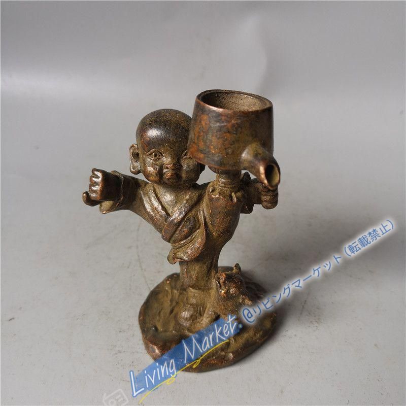 銅器 小坊主 倒流香炉 香挿 香託 茶道具 工芸品 美術品 置物 CZW728P668
