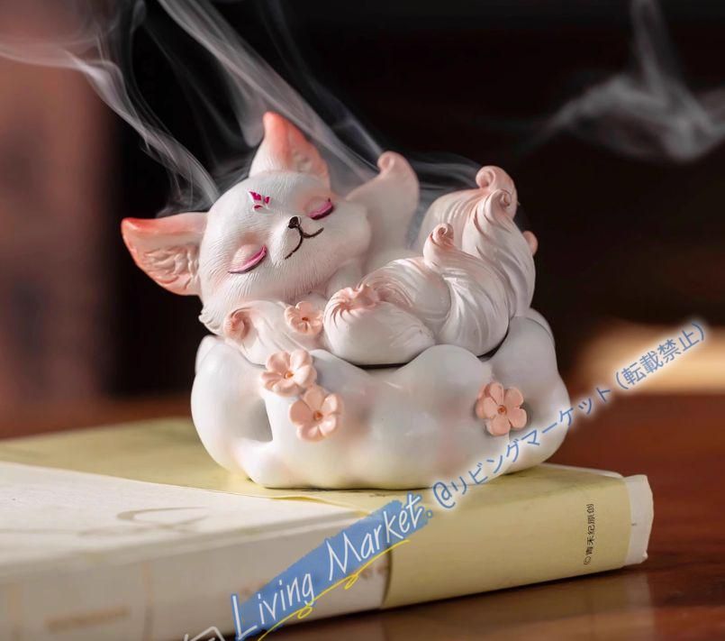 磁器 九尾狐香炉 禅意薫香炉 茶道具 香道具 装飾品 工芸品 置物 CZW728P056
