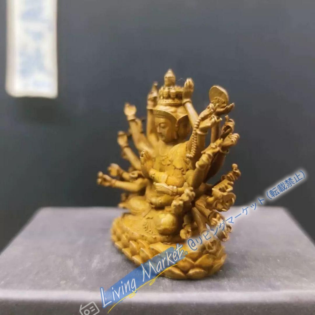 仏教美術 千手観音像 仏像 銅製 装飾品 工芸品 美術品 置物 CZW728P417