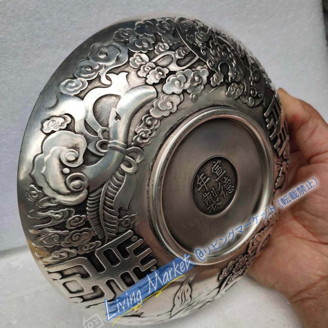 銅器 重工 彫刻 祥雲瑞獣麒麟銅盤 装飾品 工芸品 美術品 置物