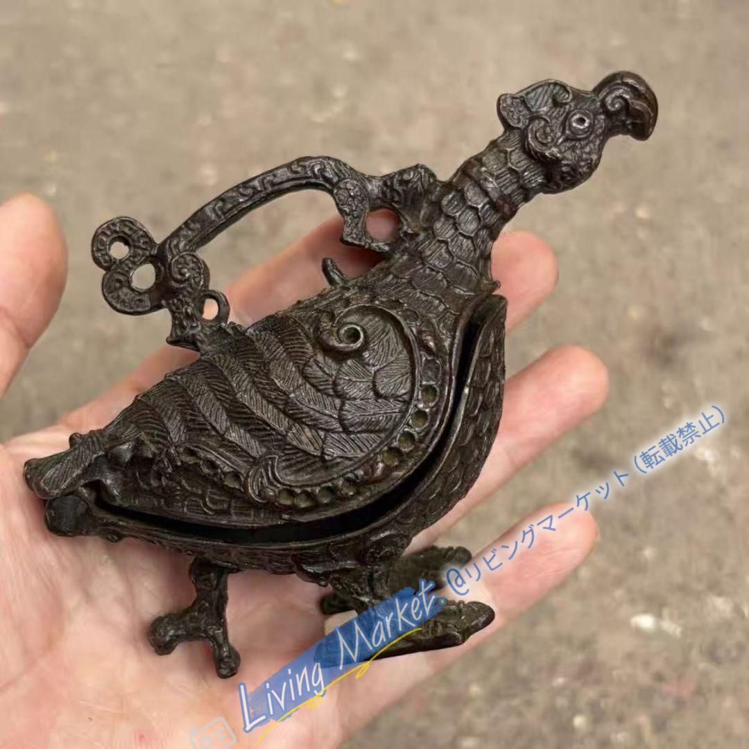 銅製 渡り鳥尊 酒器 装飾品 工芸品 美術品 置物 CZW728P224