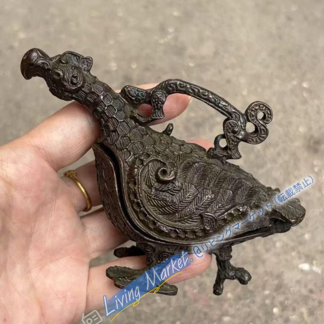 銅製 渡り鳥尊 酒器 装飾品 工芸品 美術品 置物 CZW728P224