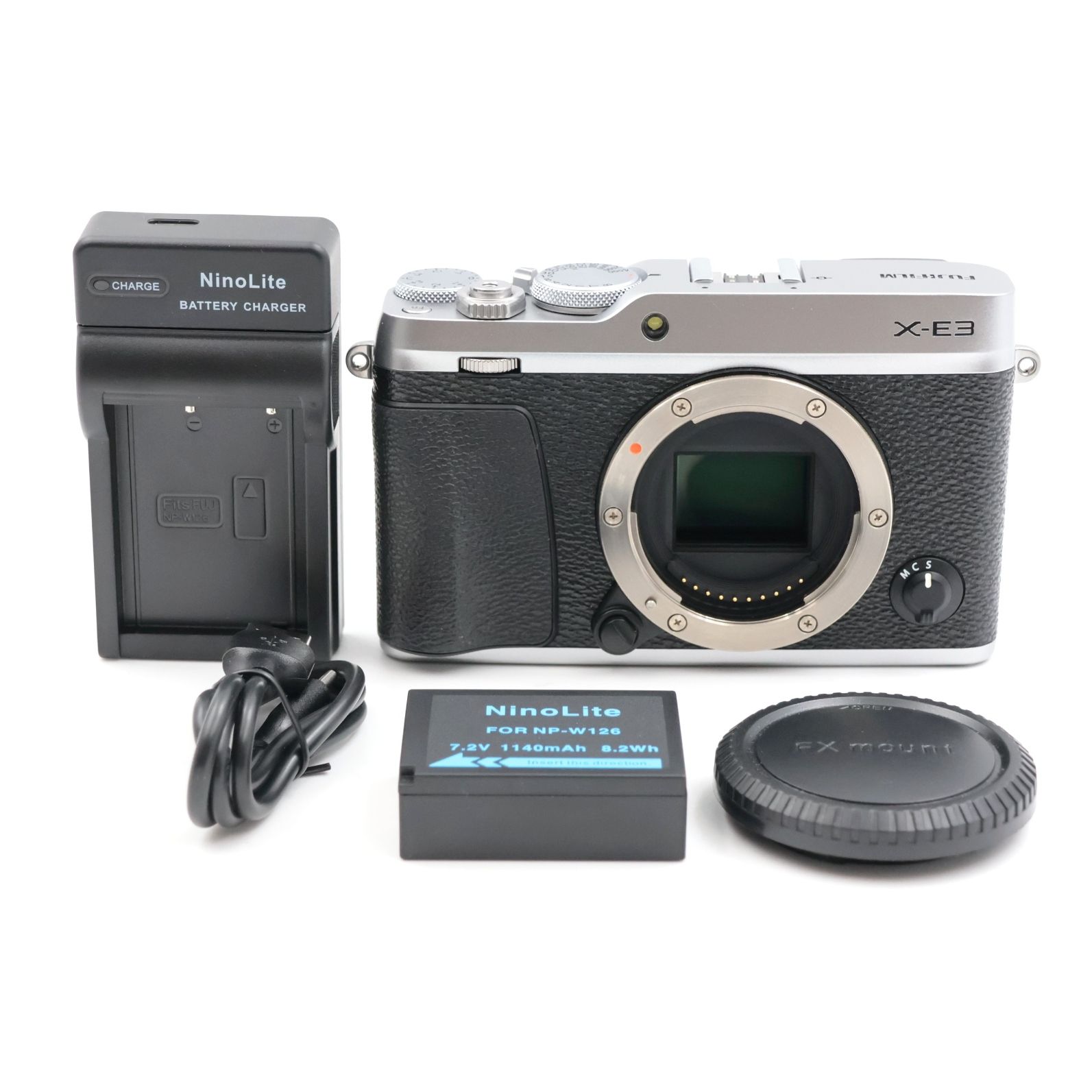 ■29개의 셔터!신품처럼 ■ 후지필름 X-E3-S 바디 실버 미러리스 SLR 카메라 후지필름