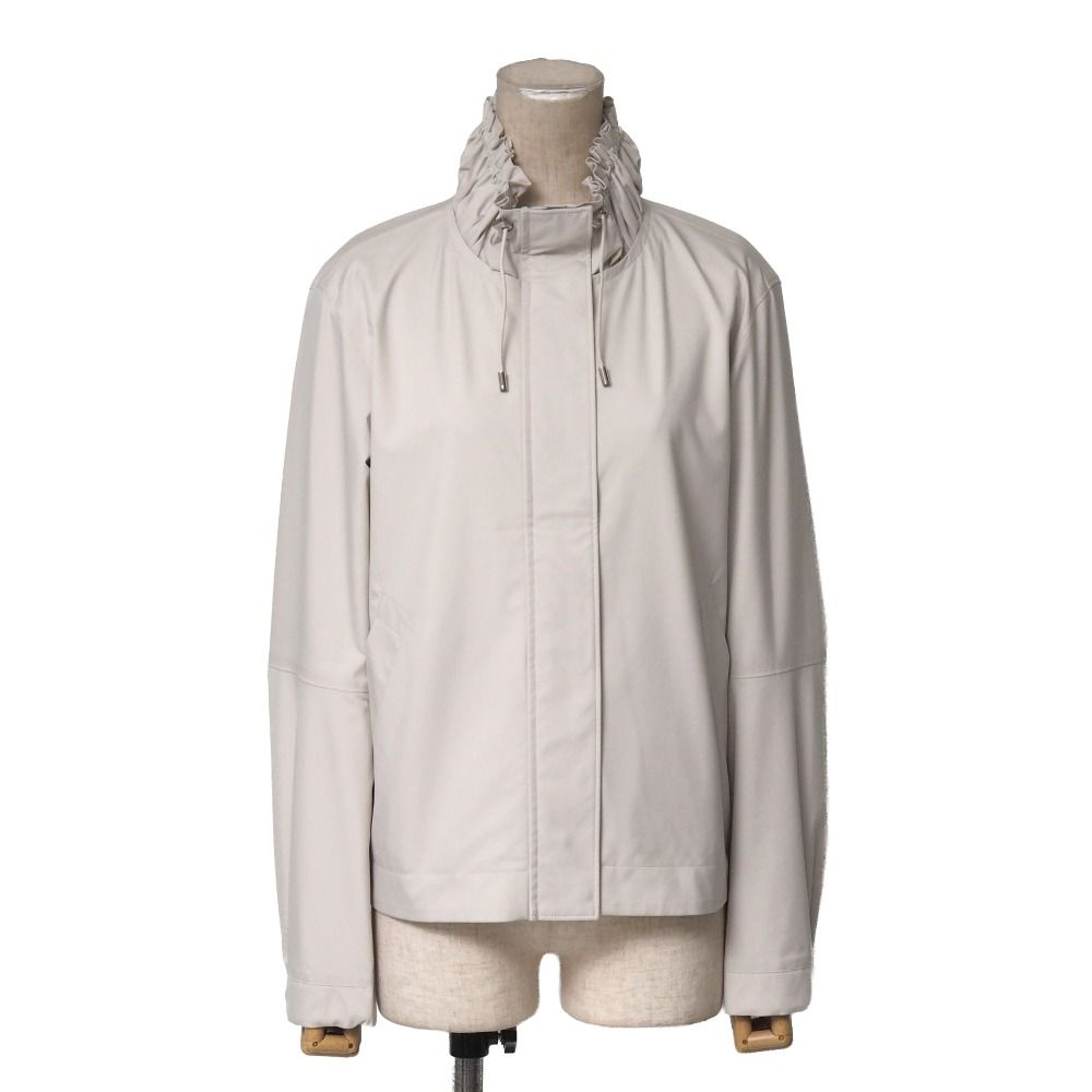 ■美品■Loro Piana ロロピアーナ COTY WIND STRETCH GREEN STORM SYSTEM ジャケット サイズ40 シャーリング ハイネック ブルゾン ナイロンジャケット イタリア製 ブランド古着【中古】20260728/RB0271