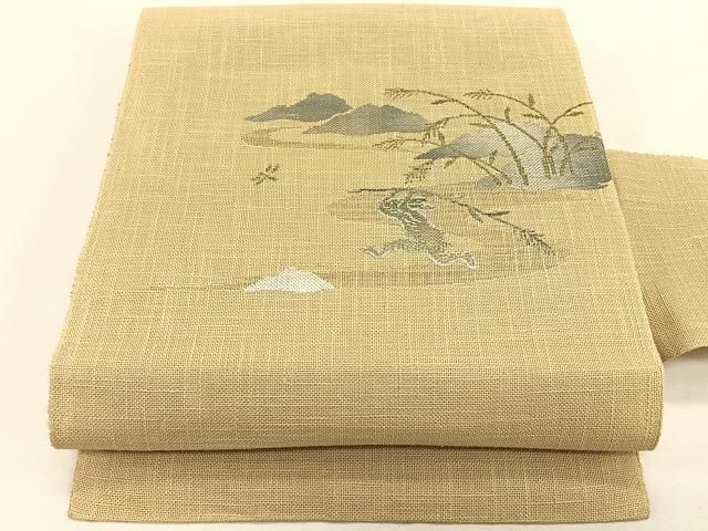 平和屋着物＊夏物　八寸名古屋帯　鳥獣戯画　金銀糸　CABK1362fb 31,200円