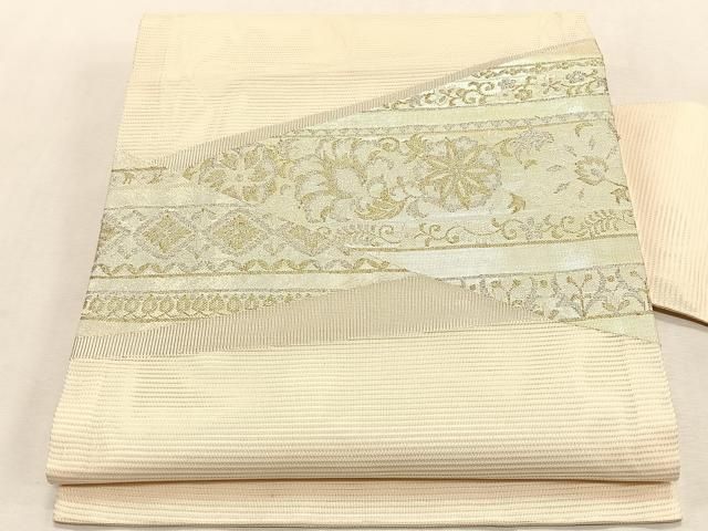 平和屋着物＊夏物　九寸名古屋帯　切嵌花唐草文　金銀糸　正絹　逸品　CABK1376fb 20,878円