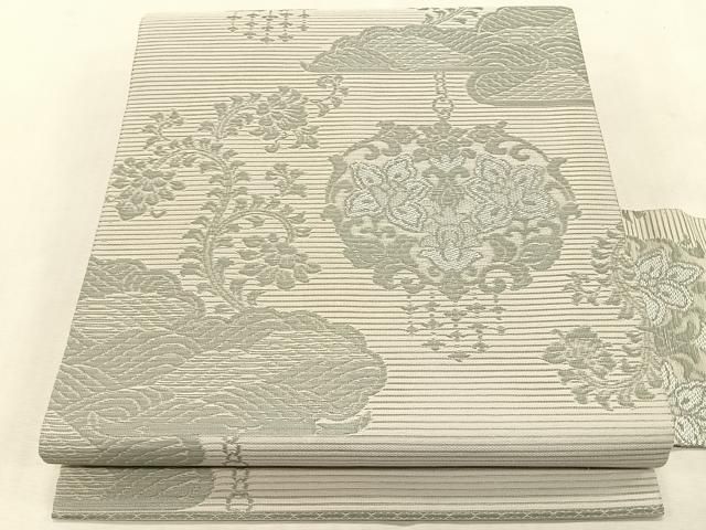 平和屋着物＊夏物　九寸名古屋帯　洋花唐草文　正絹　逸品　CABK1377fb 15,600円