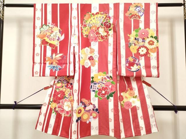 平和屋着物[]お宮参り　女の子　祝着　産着　初着　のしめ　駒刺繍　花蝶丸文　宝尽くし　未使用　DABH5168ea 16,614円