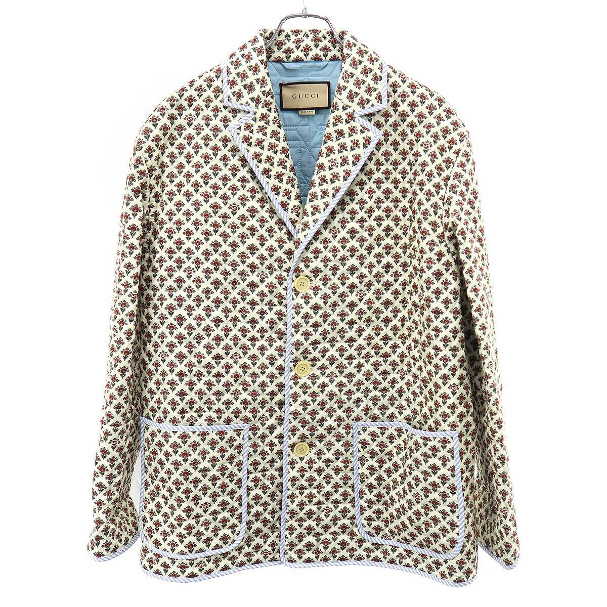 GUCCI グッチ Liberty プリントリネンジャケット 732877 ZAM2Q ホワイト系 46
