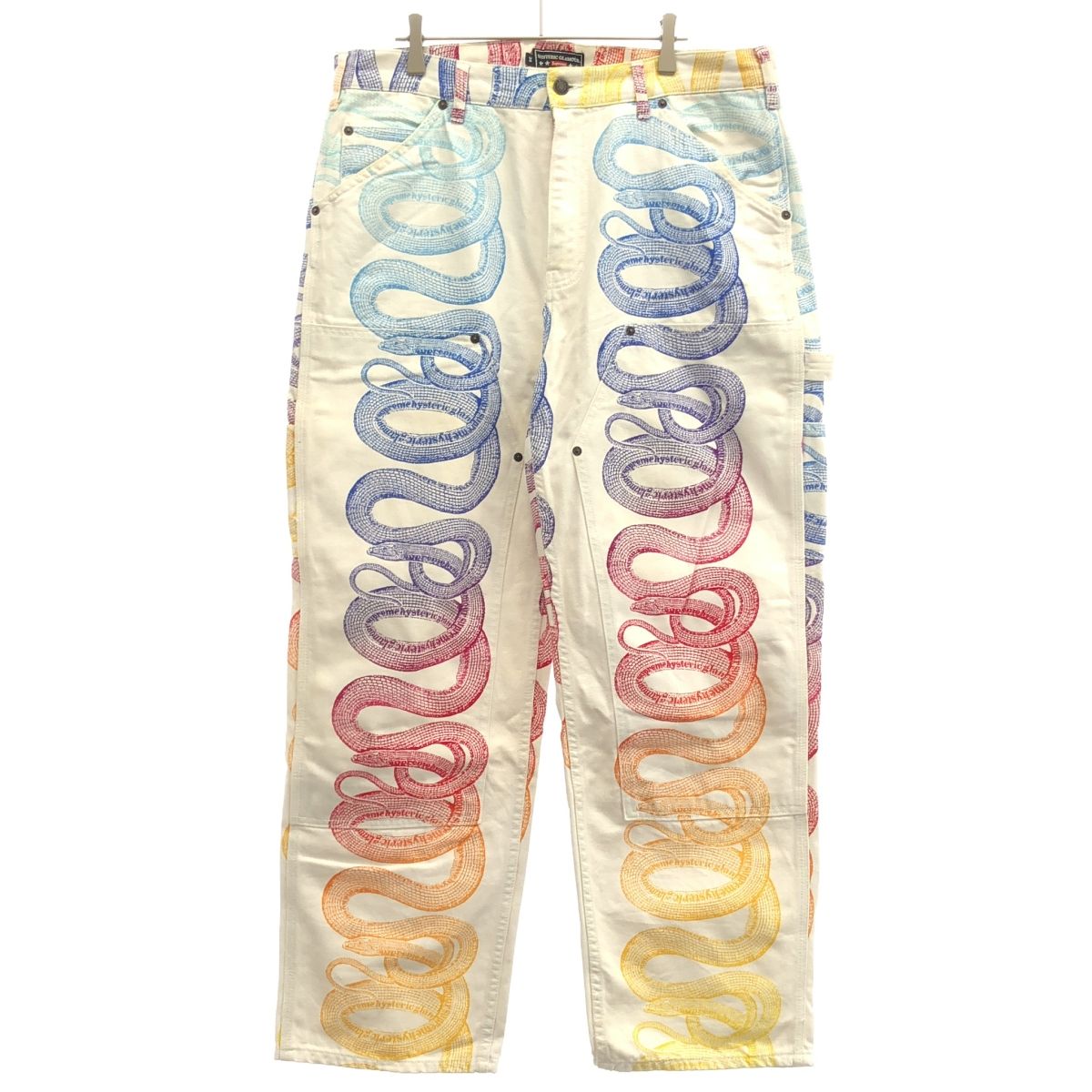 Supreme×HYSTERIC GLAMOUR シュプリーム×ヒステリックグラマー 21SS Snake Double Knee Denim Painter Pant スネークダブルニーペインターデニムパンツ ホワイト 34