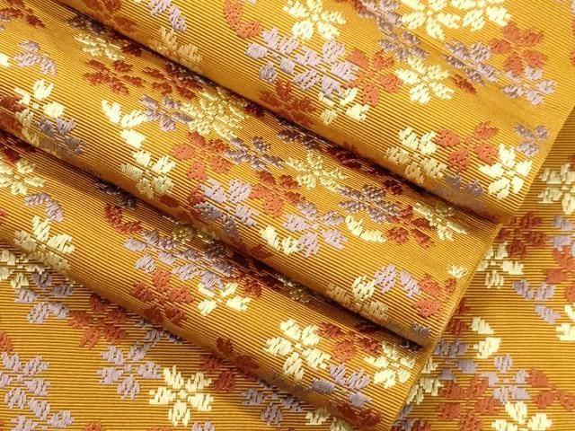 平和屋着物●本場筑前博多織　半幅帯　舞桜文　正絹　逸品　CABJ2385dy