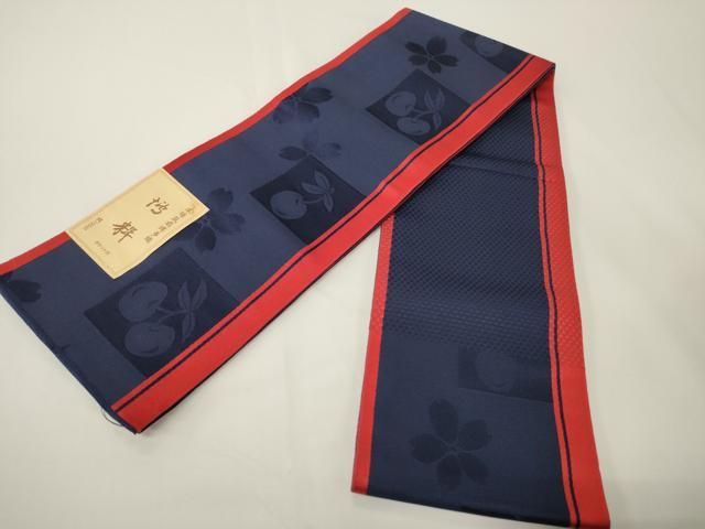 平和屋着物●本場筑前博多織　半幅帯　今津功市作　成物花文　証紙付き　正絹　逸品　未使用　CABI5041ak