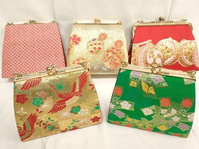 平和屋着物[]七五三　女の子　和装小物　バッグまとめて5点　がま口　飛鶴花文　束ね熨斗文　金銀糸　逸品　AABJ5594ja 15,015円