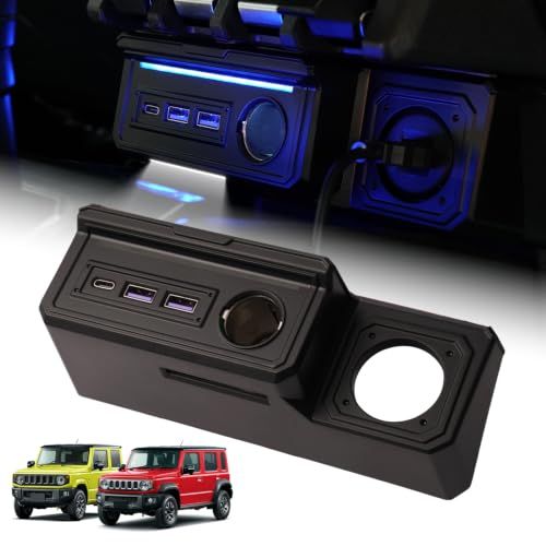 ジムニー JB64 増設電源ソケット ジムニーシエラ JB74 ノマド JC74W 分配器 充電ユニット シガーソケット USB QC3.0×2 Type-C PD 急速充電 足元照明付き 専用設計 JIMNY カスタムパーツas 3bcbae0f