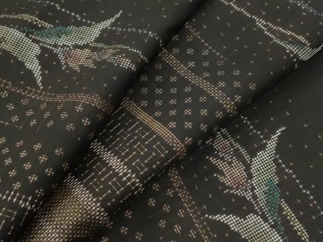 平和屋着物●本場大島紬　9マルキ　草花文　正絹　逸品　CABI2672yc 26,325円
