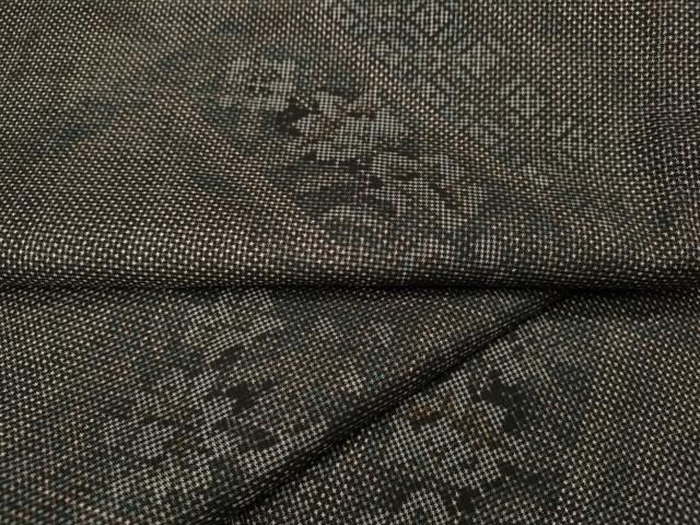 平和屋着物●本場大島紬　7マルキ　格子花文　正絹　逸品　CABI9897ut 24,375円