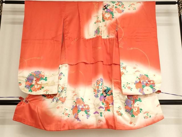 平和屋着物[]七五三　女の子　３歳　祝着　三つ身　駒刺繍　花丸文　暈し染め　金彩　逸品　AABJ5384ja 17,316円