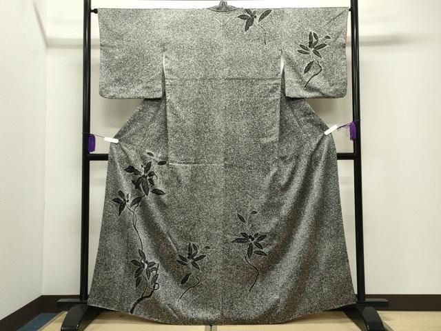 平和屋着物●中国三大刺繍　相良刺繍　訪問着　南天文　たたき染め　黒地　正絹　逸品　CABI0717gh 22,152円