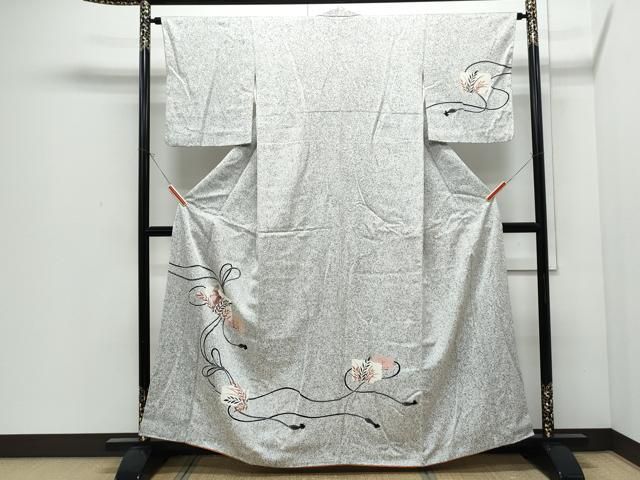 平和屋着物●訪問着　破れ色紙花鳥文　たたき染め　正絹　逸品　CABI1482th