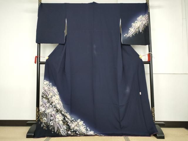 平和屋着物●越後十日町の一流染匠 桐屋・翠山工房 訪問着 辻が花 絞り 暈し染め 金銀彩 やまと誂製 ロング丈 正絹 逸品 AABJ9844cs