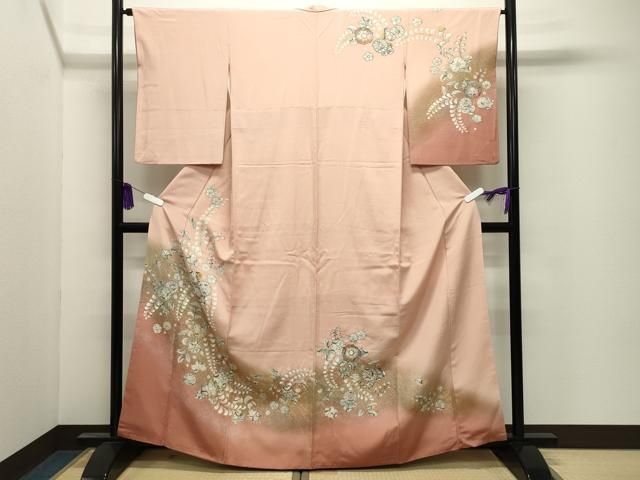 平和屋着物●訪問着 辻が花 絞り 暈し染め 金彩 正絹 逸品 CABI0678gh