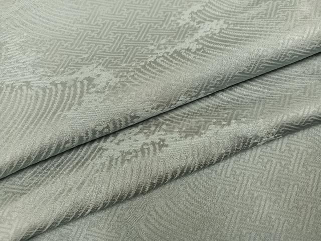 平和屋着物●上質な色無地　利休鼠色　立波地紋　正絹　逸品　未使用　AABJ7273ph 27,885円