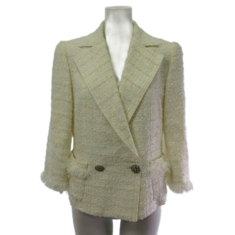 フォクシー ブティック FOXEY BOUTIQUE ツイードジャケット ショート 白 ホワイト 40