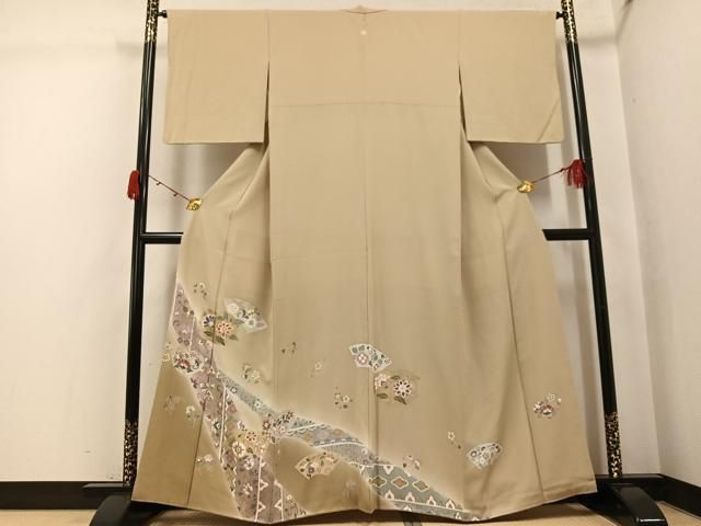 平和屋着物●豪華色留袖　駒刺繍　地紙草花文　暈し染め　金彩　正絹　逸品　AABJ7244ph 20,306円