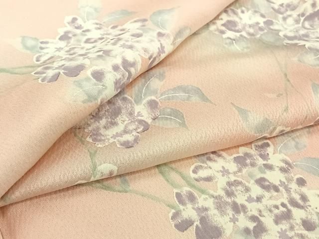 平和屋着物▽上質な小紋　単衣　草花文　暈し染め　正絹　逸品　AABJ6115jh 18,460円
