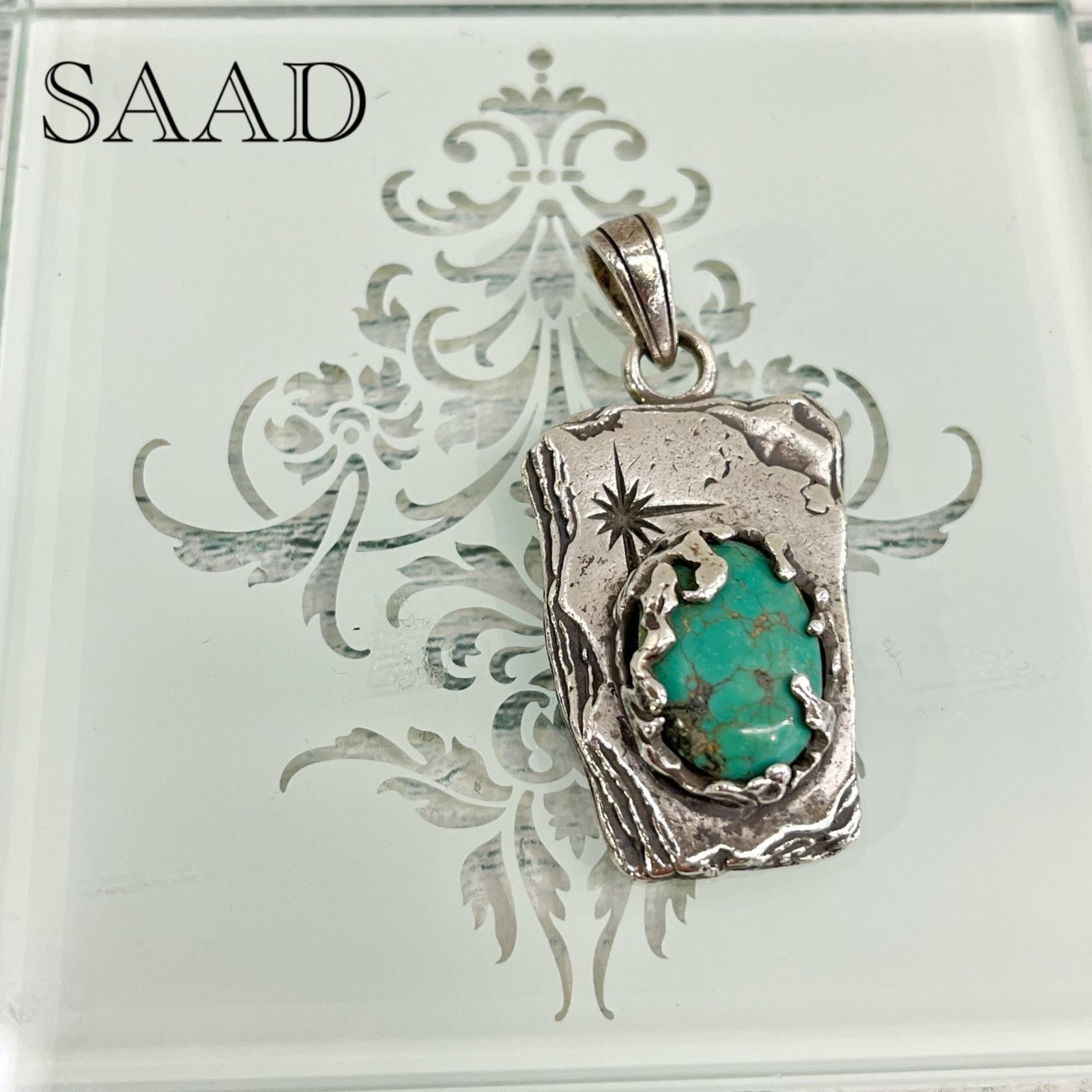 SAAD ターコイズ ネックレス ペンダントトップ SAAD サード ターコイズ シルバー ペンダントトップ ネックレストップ
