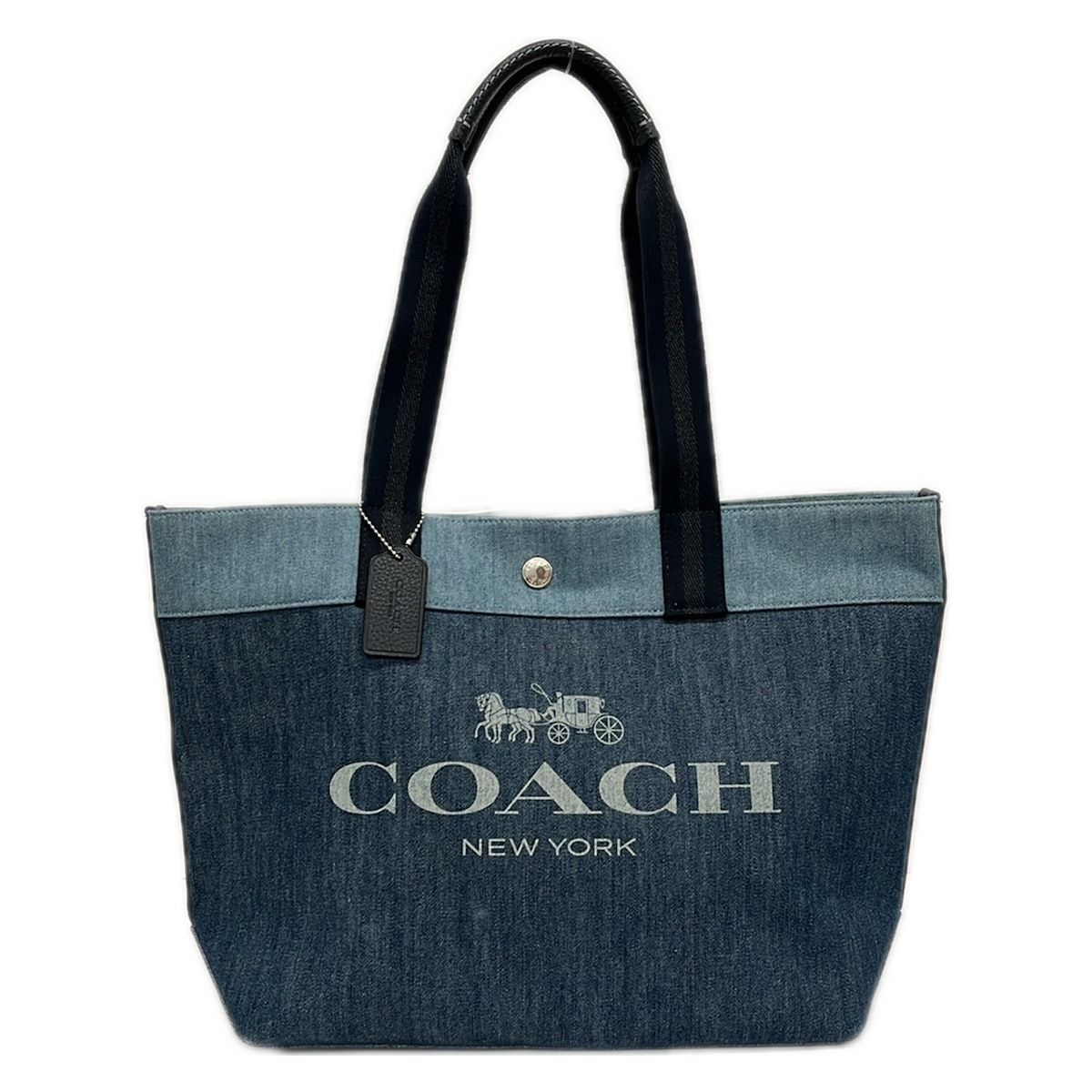てん！ レディース COACH(コーチ) トートバッグ - 91131 ネイビー×ライト