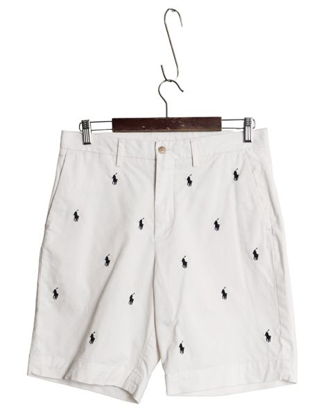 ポロ ラルフローレン 総柄 チノ ショートパンツ メンズ 30 チノパン コットン STRETCH CLASSIC FIT ノータック アーミー タイプ モノグラム